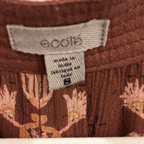 Ecote Long Sleeve Floral Dress in Brown - Picture 5 of 7